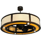 Meyda Lighting Smythe Craftsman 45" 16-Light Mahogany Bronze Maplewood Chandelier With Beige Textrene Shade and Fan