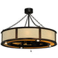 Meyda Lighting Smythe Craftsman 45" 16-Light Mahogany Bronze Maplewood Chandelier With Beige Textrene Shade and Fan