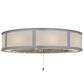 Meyda Lighting Smythe Craftsman 45" 16-Light Nickel Chandelier With Eggshell Textrene & Statuario Idalight Shade and Fan