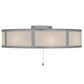 Meyda Lighting Smythe Craftsman 45" 16-Light Nickel Chandelier With Eggshell Textrene & Statuario Idalight Shade and Fan