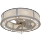 Meyda Lighting Smythe Craftsman 45" 16-Light Nickel Chandelier With Eggshell Textrene & Statuario Idalight Shade and Fan