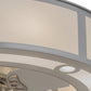 Meyda Lighting Smythe Craftsman 45" 16-Light Nickel Chandelier With Eggshell Textrene & Statuario Idalight Shade and Fan