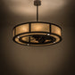 Meyda Lighting Smythe Craftsman 45" 16-Light Oil Rubbed Bronze Chandelier With Carmel Onyx Idalight Shade and Fan