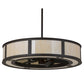 Meyda Lighting Smythe Craftsman 45" 16-Light Oil Rubbed Bronze Chandelier With Carmel Onyx Idalight Shade and Fan