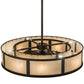 Meyda Lighting Smythe Craftsman 45" 16-Light Oil Rubbed Bronze Chandelier With Carmel Onyx Idalight Shade and Fan