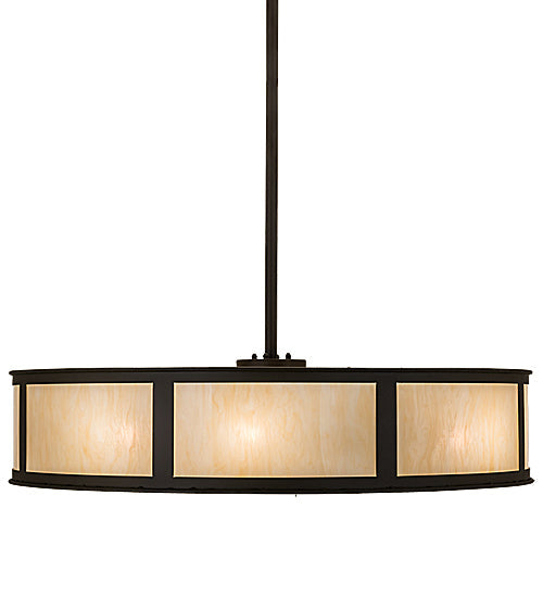Meyda Lighting Smythe Craftsman 45" 16-Light Oil Rubbed Bronze Chandelier With Carmel Onyx Idalight Shade and Fan