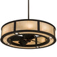 Meyda Lighting Smythe Craftsman 45" 16-Light Oil Rubbed Bronze Chandelier With Carmel Onyx Idalight Shade and Fan