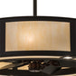 Meyda Lighting Smythe Craftsman 45" 16-Light Oil Rubbed Bronze Chandelier With Carmel Onyx Idalight Shade and Fan