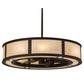 Meyda Lighting Smythe Craftsman 45" 16-Light Oil Rubbed Bronze Chandelier With Carmel Onyx Idalight Shade and Fan