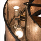 Meyda Lighting Smythe Craftsman 45" 4-Light Timeless Bronze Chandelier With Silver Mica Shade Glass and Fan