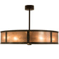 Meyda Lighting Smythe Craftsman 45" 4-Light Timeless Bronze Chandelier With Silver Mica Shade Glass and Fan