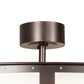 Meyda Lighting Smythe Craftsman 45" 8-LED Mahogany Bronze Maplewood Chandelier With Beige & White Shade and Fan