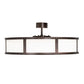 Meyda Lighting Smythe Craftsman 45" 8-LED Mahogany Bronze Maplewood Chandelier With Beige & White Shade and Fan