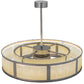 Meyda Lighting Smythe Craftsman 45" 8-Light LED Nickel Chandelier With Beige Sahara Taupe Idalight Shade Glass