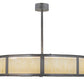 Meyda Lighting Smythe Craftsman 45" 8-Light LED Nickel Chandelier With Beige Sahara Taupe Idalight Shade Glass
