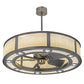 Meyda Lighting Smythe Craftsman 45" 8-Light LED Nickel Chandelier With Beige Sahara Taupe Idalight Shade Glass