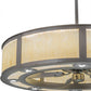 Meyda Lighting Smythe Craftsman 45" 8-Light LED Nickel Chandelier With Beige Sahara Taupe Idalight Shade Glass
