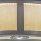 Meyda Lighting Smythe Craftsman 45" 8-Light LED Nickel Chandelier With Beige Sahara Taupe Idalight Shade Glass