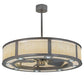 Meyda Lighting Smythe Craftsman 45" 8-Light LED Nickel Chandelier With Beige Sahara Taupe Idalight Shade Glass