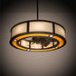 Meyda Lighting Smythe Craftsman 45" 8-Light Mahogany Bronze Chandelier With Eggshell Textrene & Maplewood Shade and Fan