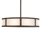 Meyda Lighting Smythe Craftsman 45" 8-Light Mahogany Bronze Chandelier With Eggshell Textrene & Maplewood Shade and Fan