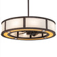 Meyda Lighting Smythe Craftsman 45" 8-Light Mahogany Bronze Chandelier With Eggshell Textrene & Maplewood Shade and Fan