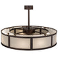 Meyda Lighting Smythe Craftsman 45" 8-Light Mahogany Bronze Chandelier With White Eggshell Textrene Shade and Fan