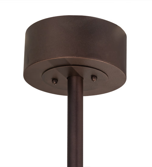 Meyda Lighting Smythe Craftsman 45" 8-Light Mahogany Bronze Chandelier With White Eggshell Textrene Shade and Fan