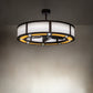 Meyda Lighting Smythe Craftsman 45" 8-Light Mahogany Bronze Maplewood Chandelier With Beige & Maplewood Vinyl Shade and Fan