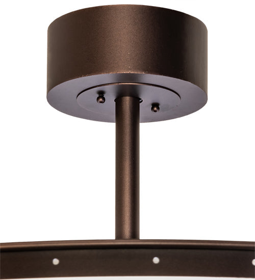 Meyda Lighting Smythe Craftsman 45" 8-Light Mahogany Bronze Maplewood Chandelier With Beige & Maplewood Vinyl Shade and Fan