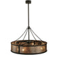 Meyda Lighting Smythe Craftsman 45" 8-Light Oil Rubbed Bronze Chandelier With Silver Mica Shade Glass and Fan