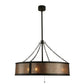 Meyda Lighting Smythe Craftsman 45" 8-Light Oil Rubbed Bronze Chandelier With Silver Mica Shade Glass and Fan