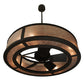 Meyda Lighting Smythe Craftsman 45" 8-Light Oil Rubbed Bronze Chandelier With Silver Mica Shade Glass and Fan