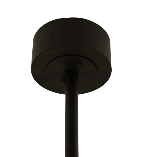 Meyda Lighting Smythe Craftsman 45" 8-Light Oil Rubbed Bronze Chandelier With Silver Mica Shade Glass and Fan