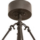 Meyda Lighting Smythe Craftsman 45" 8-Light Textured Timeless Bronze Chandelier With Silver Mica Shade Glass and Fan