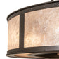 Meyda Lighting Smythe Craftsman 45" 8-Light Textured Timeless Bronze Chandelier With Silver Mica Shade Glass and Fan