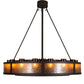 Meyda Lighting Smythe Craftsman 48" 16-Light Oil Rubbed Bronze Chandelier With Amber Glass & Silver Mica Shade Glass and Fan
