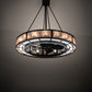 Meyda Lighting Smythe Craftsman 48" 16-Light Oil Rubbed Bronze Chandelier With Frosted Seeded & Silver Mica Shade Glass and Fan
