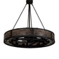 Meyda Lighting Smythe Craftsman 48" 16-Light Oil Rubbed Bronze Chandelier With Frosted Seeded & Silver Mica Shade Glass and Fan
