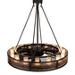 Meyda Lighting Smythe Craftsman 48" 16-Light Oil Rubbed Bronze Chandelier With Frosted Seeded & Silver Mica Shade Glass and Fan