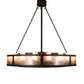 Meyda Lighting Smythe Craftsman 48" 16-Light Oil Rubbed Bronze Chandelier With Frosted Seeded & Silver Mica Shade Glass and Fan