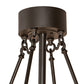 Meyda Lighting Smythe Craftsman 48" 16-Light Oil Rubbed Bronze Chandelier With Silver Mica & Clear Seeded Shade Glass and Fan
