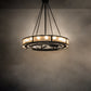 Meyda Lighting Smythe Craftsman 48" 16-Light Oil Rubbed Bronze Chandelier With Silver Mica & Clear Seeded Shade Glass and Fan