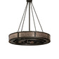 Meyda Lighting Smythe Craftsman 48" 16-Light Oil Rubbed Bronze Chandelier With Silver Mica & Clear Seeded Shade Glass and Fan