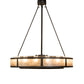 Meyda Lighting Smythe Craftsman 48" 16-Light Oil Rubbed Bronze Chandelier With Silver Mica & Clear Seeded Shade Glass and Fan
