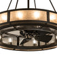 Meyda Lighting Smythe Craftsman 48" 16-Light Oil Rubbed Bronze Chandelier With Silver Mica & Clear Seeded Shade Glass and Fan