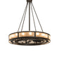 Meyda Lighting Smythe Craftsman 48" 16-Light Oil Rubbed Bronze Chandelier With Silver Mica & Clear Seeded Shade Glass and Fan
