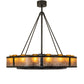Meyda Lighting Smythe Craftsman 48" 16-Light Timeless Bronze Chandelier With Amber Frosted Glass, Silver Mica, Statuario Idalight Shade and Fan