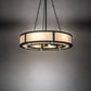 Meyda Lighting Smythe Craftsman 49" 12-Light Natural Iron Chandelier With Beige Sahara Taupe Idalight Shade and Fan