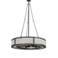 Meyda Lighting Smythe Craftsman 49" 12-Light Natural Iron Chandelier With Beige Sahara Taupe Idalight Shade and Fan